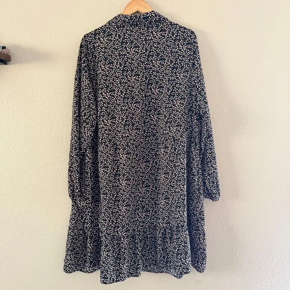 Draper James RSVP Floral Print Long Sleeves Ruffle Hem Dress